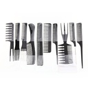 10-piece hair styling and makeup comb set.