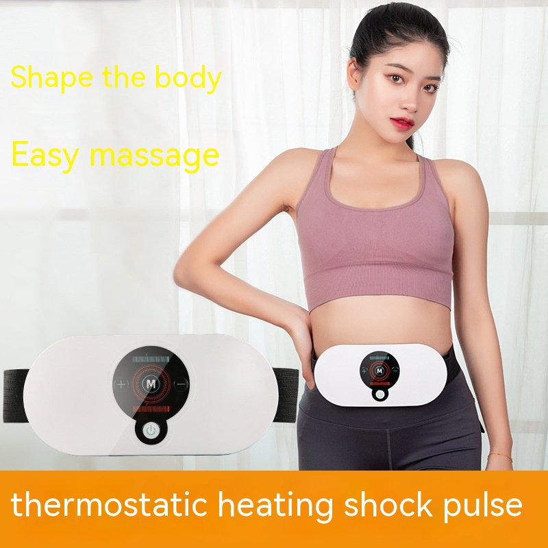 Rechargeable Massage Belt with Pulse Vibration for Waist and Abdomen