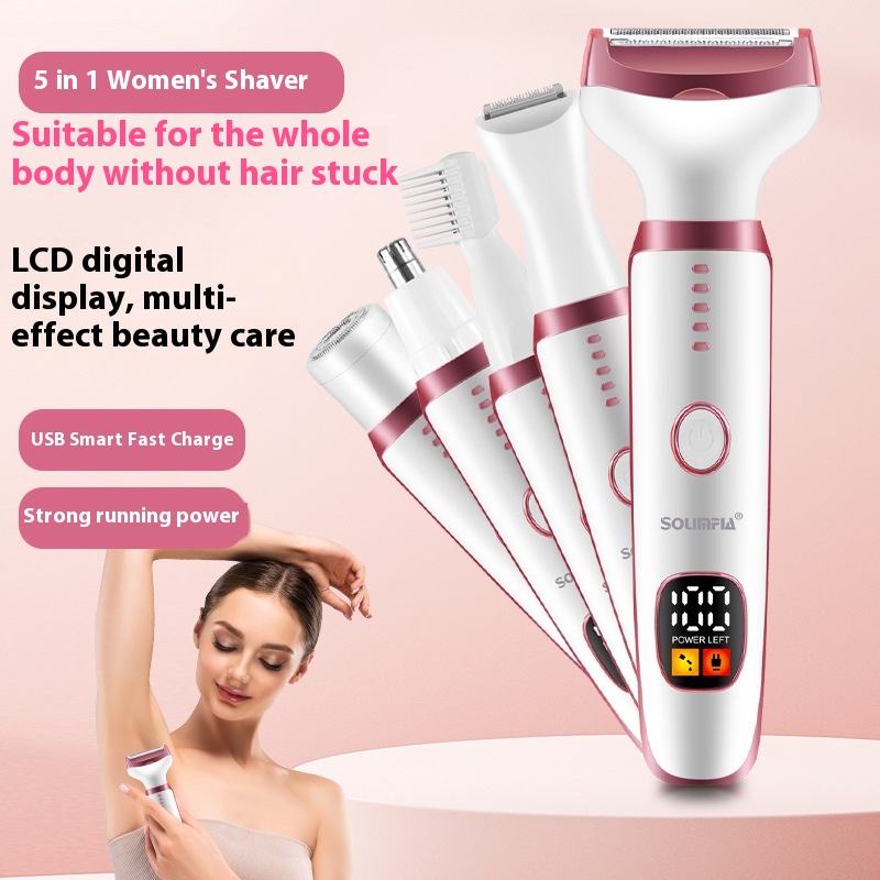 5-in-1 Electric Lady Shaver – Hair Trimmer and Hair Removal Device for Women