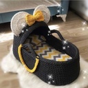 Portable woven baby bed with an elegant and modern design