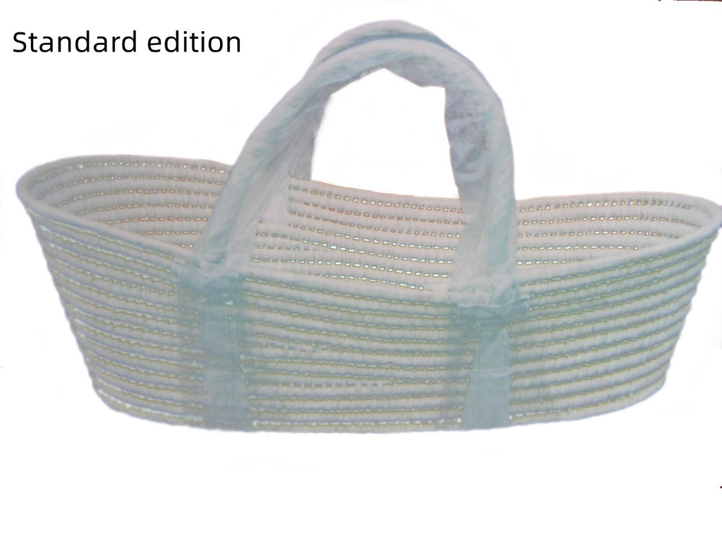 سلة أطفال محمولة منسوجة من قش الذرة بتصميم ريفي