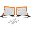 Foldable Portable Square Football Goal with Fiberglass Poles