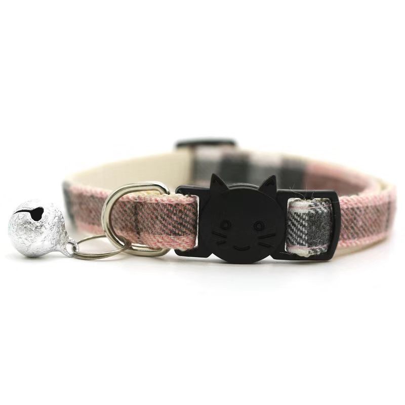 Plaid Pet Collar with Bell (No Bow)