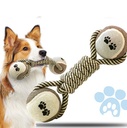 Pet Dumbbell Chew Toy with Rope and Tennis Ball — Teeth Cleaning Toy
