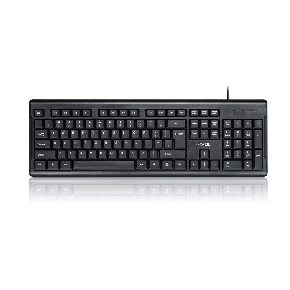 Wired USB keyboard for laptops, office, and home use