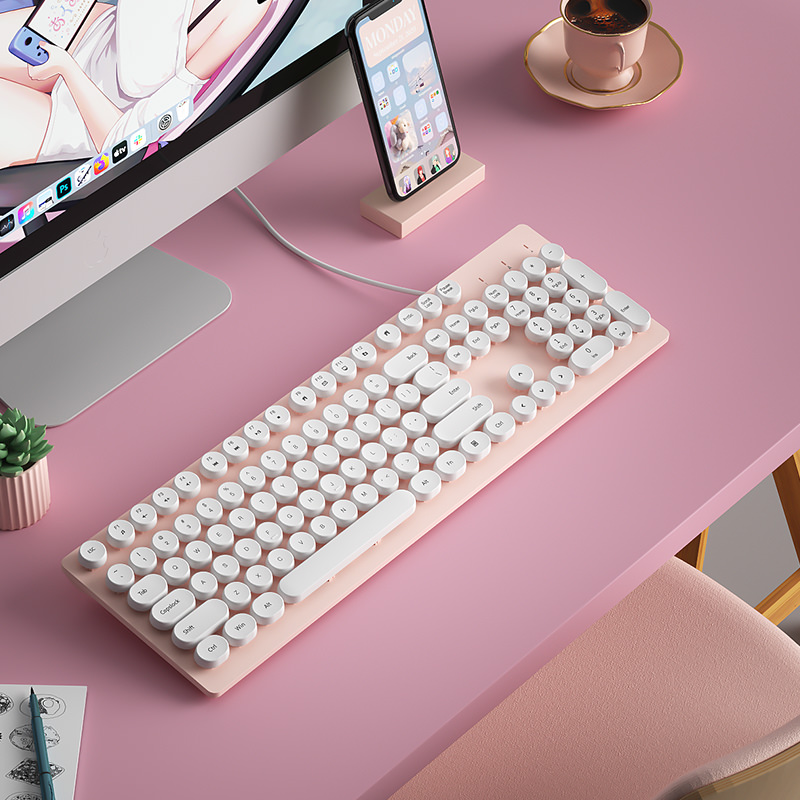 Minimalist fashion wired external keyboard for laptops