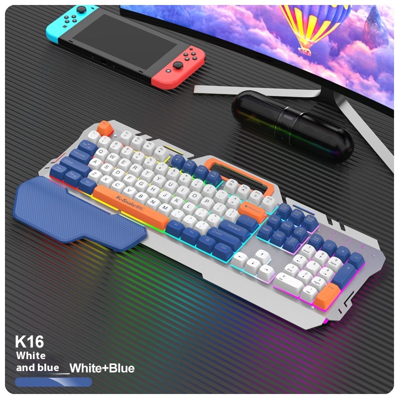 Wired Gaming Keyboard and Color-Matched Mouse Set for Laptops