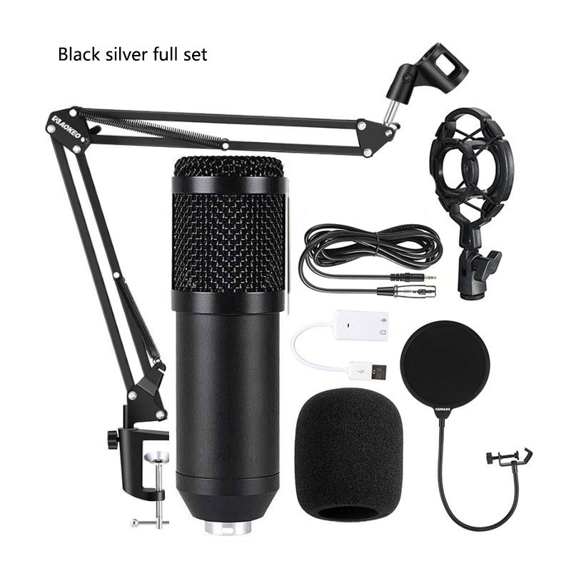 BM800 Microphone Set with V8 Sound Card for Recording and Live Streaming