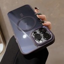 Transparent Magnetic Phone Case with Metal Frame and Acrylic Back – Simple and Elegant Design