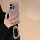 Stylish Niche Phone Case with Electroplated Silver Bracelet Stand