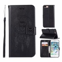 Wind Chime & Owl Embossed PU Leather Card Slot Phone Case