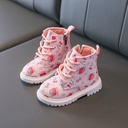 Cute Strawberry-Themed Girls’ Martin Boots