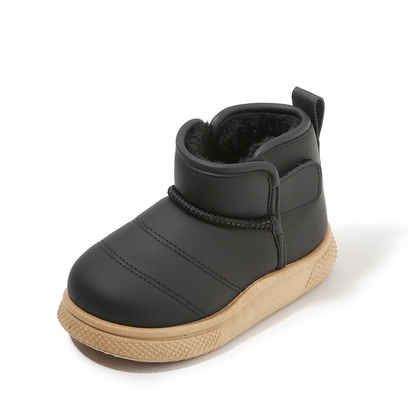 Winter cotton boots for girls with fleece lining — warm and soft-soled
