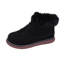 Warm winter boots with a front lace-up design, round toe, and anti-slip sole