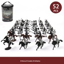 52PCs Cavalry Riding Model Suit Static Military Soldier Model 60PCs Ancient