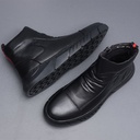 Men’s high-top leather shoes with a modern casual design