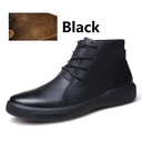 Men’s high-top casual genuine leather boots with a British design