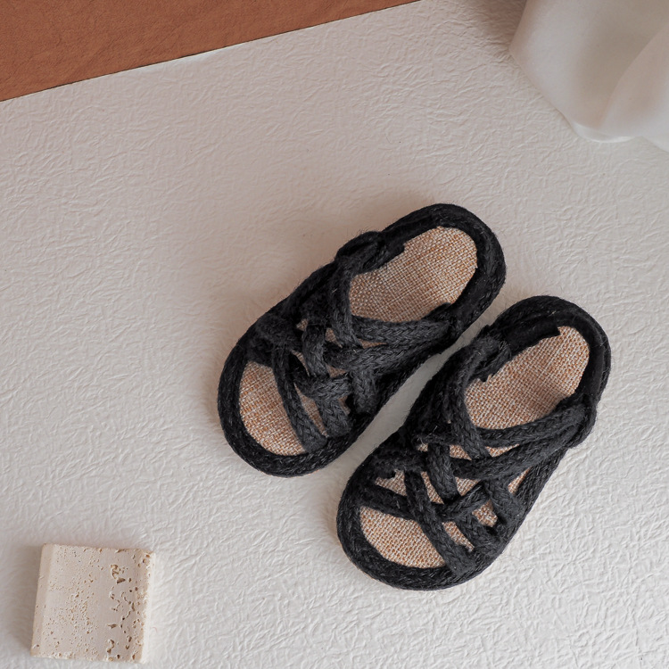 Boys' and Girls' Sandals with Hemp-Rope Straps