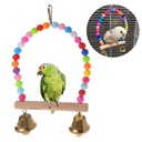 Bird swing equipped with a climbing ladder and a beak-grinding perch for cages