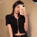 Heart Zipper Crop Top