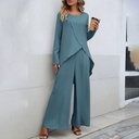 Elegant women’s two-piece set with top and trousers