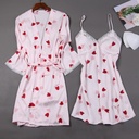 Lace suspender nightdress set with robe and belt
