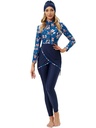 Three-Piece Swimsuit Set with Long Sleeves and Trousers
