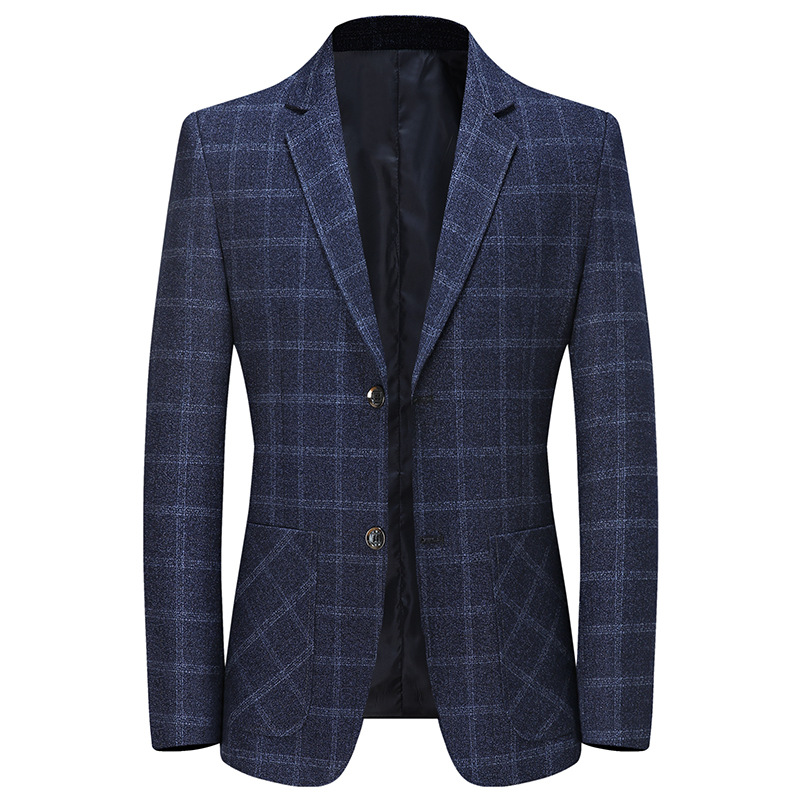 Men’s casual plaid jacket with a practical style