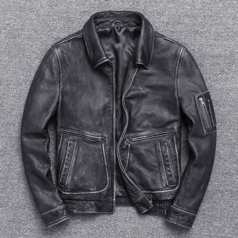 Thick Genuine Leather Casual Jacket with a Classic Design
