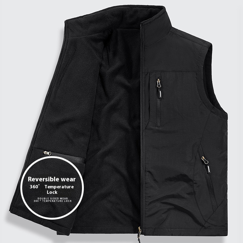 Casual Sleeveless Vest with Stand Collar