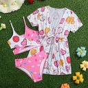Girl's Swimsuit Donut Cute Split Three-piece Set