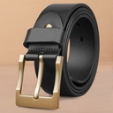 Men's genuine leather belt with pin buckle – suitable for formal and casual wear