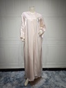 Muslim Bright Silk Satin Batwing Sleeve Robe