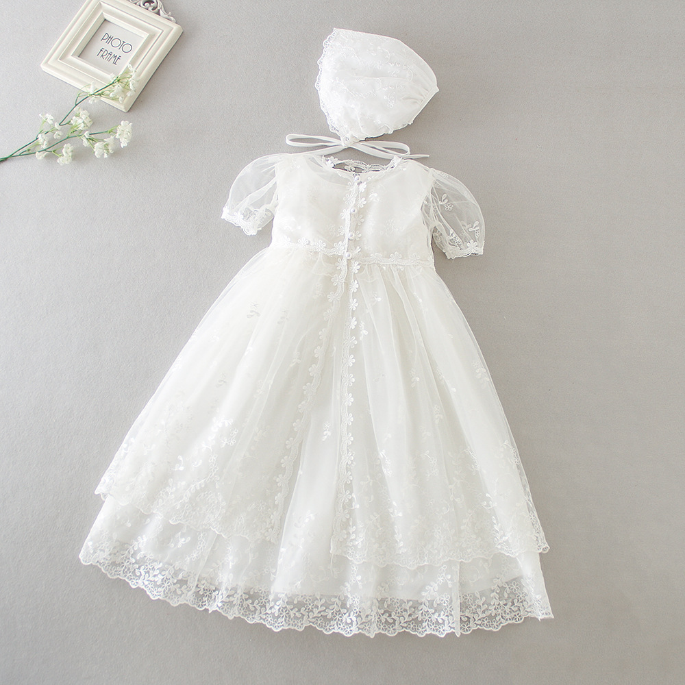 Newborn Lengthened Baptism Dress Baby Dress For One Year Old Suit