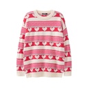 American Retro Contrast Color Knitted Sweater