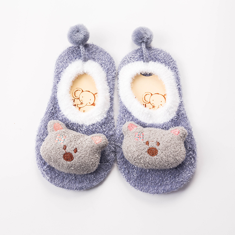Feather Yarn Baby Cartoon Doll Non-slip Socks