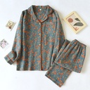 Yarn-dyed Double-layer Jacquard Feather Pajamas Suit Women