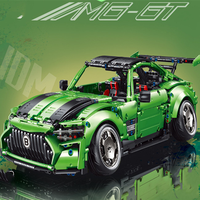 Lie-down Sports Car Assembled Model Building Blocks Toys