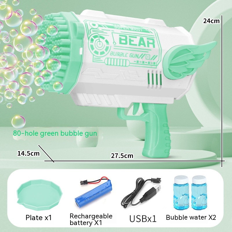 80-hole Bubble Machine All-self Electric Rocket Gatling
