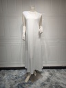 A women's abaya made of shiny silk and satin, featuring a beautiful and attractive modern design 