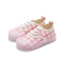 Plaid Canvas Shoes Elastic Band Slip-on Children