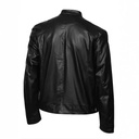 Leather Jacket With Buckle Chain Pocket Decoration