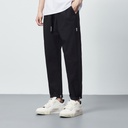 Combed Cotton Elastic Waist Drawstring Casual Pants