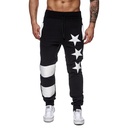 Five-pointed Star Print Stitching Striped Sports Casual Pants