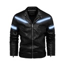 Fur-lined motorcycle leather jacket