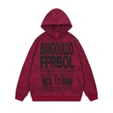 Hip Hop Retro English Letters Dirty Hooded Sweater Men