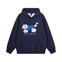 American High Street Flocking Embroidered Kitten Loose Hooded Sweater Men