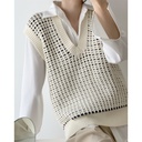 Fashion Women's Contrast Color Roving V-neck Knitted Vest