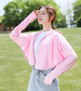 Anti-ultraviolet Ice Silk Breathable Thin Hooded Short Coat