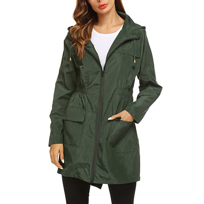 Outdoor Jacket  Waist Hooded  Lightweight Waterproof Raincoat Jacket